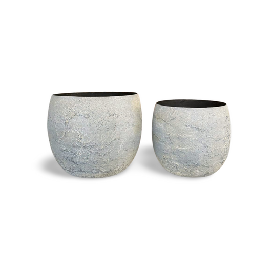 Lunea 2er set - Pflanzgefäß grau